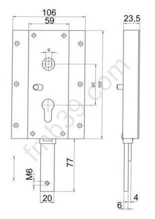 SERRURE DE PORTE DE GARAGE BASCULANTE - 066998