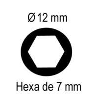 Tiges de sorties Ø 12 mm extérieur - hexa de 7 mm intérieur