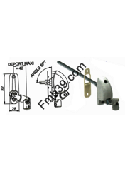 Renvoi à 120° hexa 7 mm avec déport de 42 mm - Lg 220 mm - blanc - Renvoi à 120° hexa 7 mm avec déport de 42 mm - Lg 220 mm - blanc
