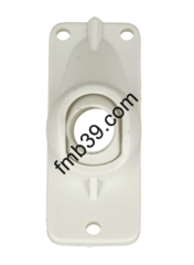 Sortie de caisson étroite Ø12, platine 65x26 blanche pr tige de Ø12mm - Sortie de caisson étroite Ø12, platine 65x26 blanche pr tige de Ø12mm