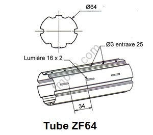 Tubes, barres de charge et seuils Tube ZURFLUH de Ø 64 mm x 0,6