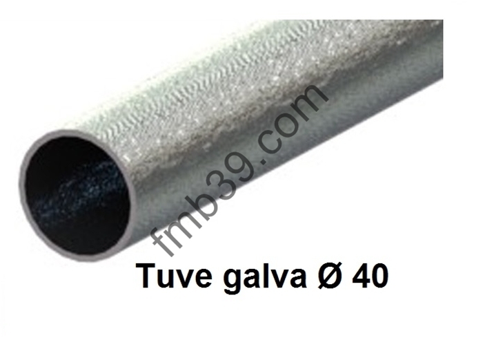 Tubes, barres de charge et seuils Tube serrurier galva rond Ø 40 mm x 1,5