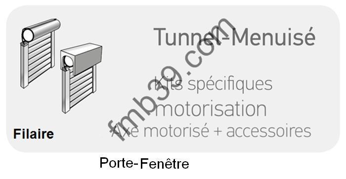 Kits de motorisation pour porte fenêtre Kit SOMFY pour double isolation moteur filaire 40 Nm