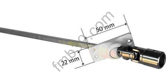 Sorties de caissons - Blocs guide - Cardans Sorties de caisson à 45° platine 3 trous 50 x 22 mm