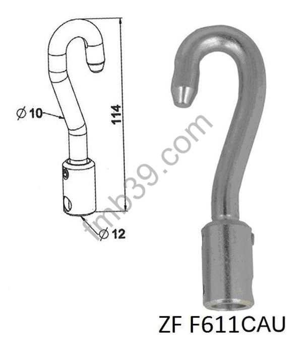 Accessoires de sorties de caisson Manchon à crochet zingué Ø 12