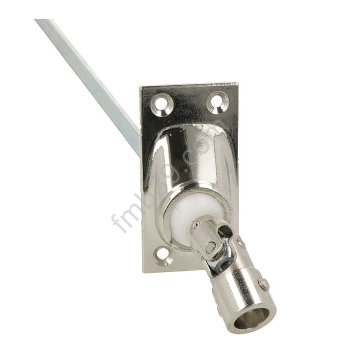 Sorties de caissons - Blocs guide - Cardans Sortie de caisson à 45° platine  4 trous 70 x 36 mm