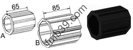 Embouts Manchon pour embout octo de 40 sur tube octo de 60