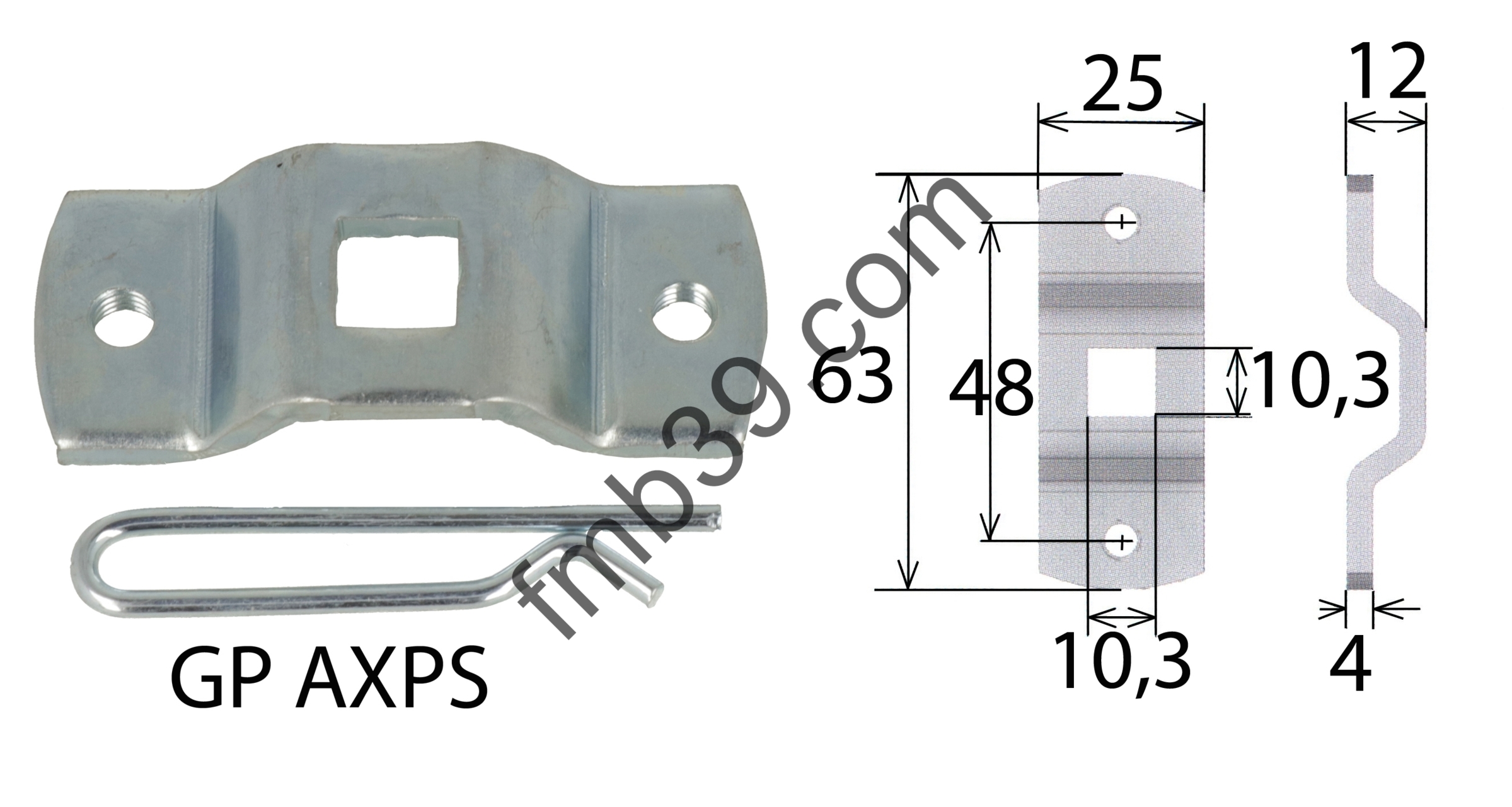 Pour moteurs GAPOSA Support moteur GAPOSA avec carré de 10 mm