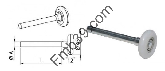 Accessoires de portes sectionnelles Roulette Ø 45mm à roulements à billes