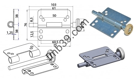 Accessoires de portes sectionnelles Charnière support roulette pour porte sectionnelle Wayne Dalton