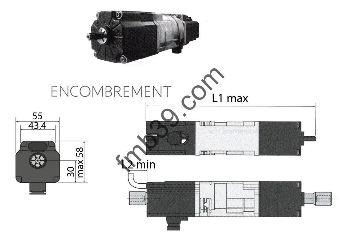 Moteurs pour Brise Soleil Orientable (BSO) Moteur filaire carré SOMFY J406 HTM pour BSO - 6 Nm - 24 tr/mn