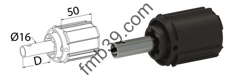 Embouts Embout pour tube ZF54 crabot 27 mm femelle x Ø16 mm mâle