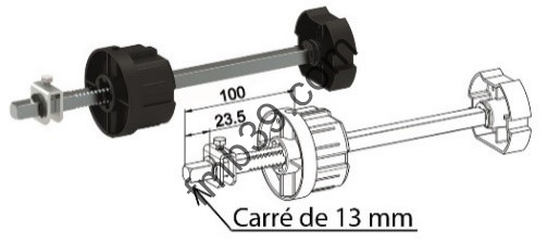 Embouts Tandem réglable ZF80 carré de 13 mm pour pare-chute