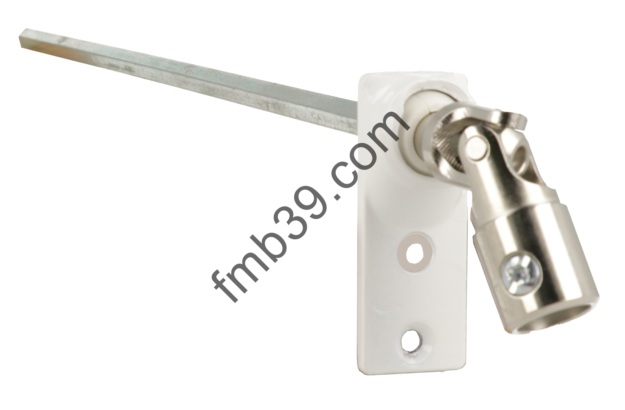 Sorties de caissons - Blocs guide - Cardans Sortie de caisson zamac 45° vis plat. blanche