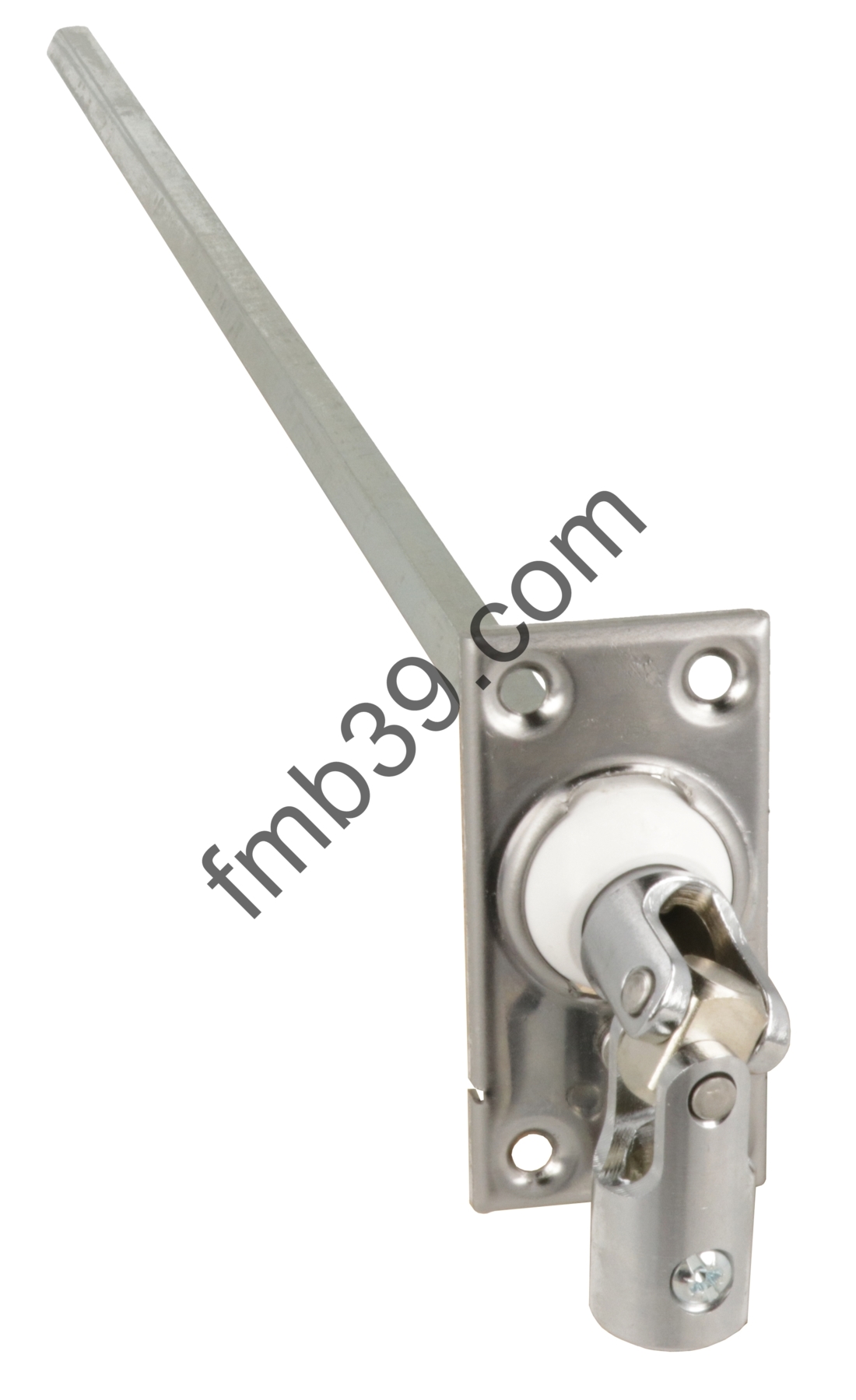 Sorties de caissons - Blocs guide - Cardans Sortie de caisson zamac 45° plat. chromée Lg 300