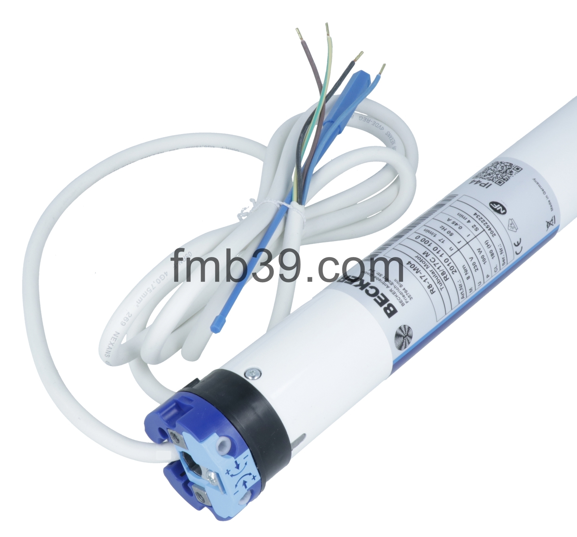 Moteurs filaires Moteur filaire BECKER avec fin de course mécanique Ø45 - M04 - 12 Nm