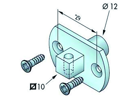 Supports moteurs Support carré de 10 pour moteur SIMU T3,5