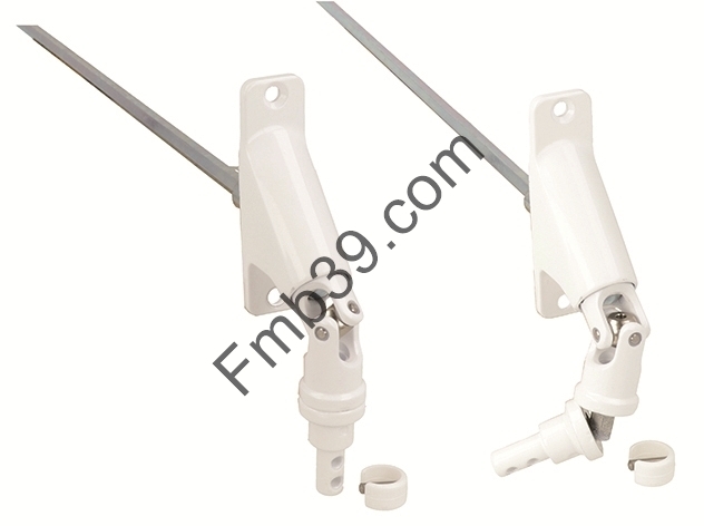 Sorties de caissons - Blocs guide - Cardans Double cardan aimanté entrée Ø 13 sortie hexa de 7 Lg 380 mm - blanc