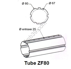 Tubes, barres de charge et seuils Tube ZURFLUH de Ø 80 mm x 1
