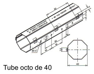 Tubes, barres de charge et seuils Tube Octo de Ø 40 mm x 0,6