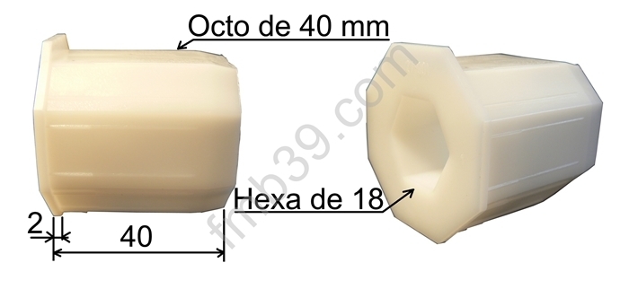 Embouts octo 40 Embout pour tube octo de 40