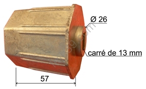 Embouts octo 60 Embout octo de 60 alu carré de 13 rentrant