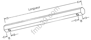 Pièces pour tringles Tringle aluminium plein laqué alu Hexa de 10 mm