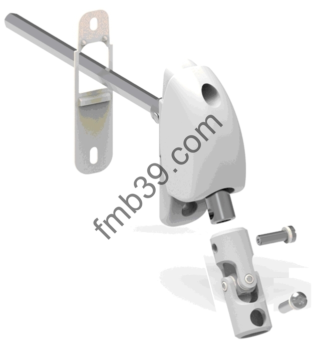 Sorties de caissons - Blocs guide - Cardans Renvois à 120° embase étroite