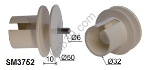 Poulies et embouts pour stores Poulie à embout pour tube Ø 34 mm