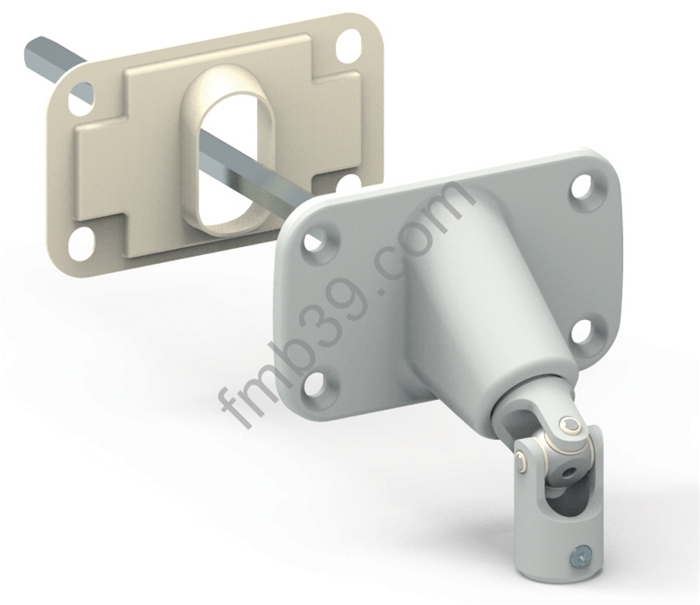 Sorties de caissons - Blocs guide - Cardans Doubles cardans à 90° embase horizontale