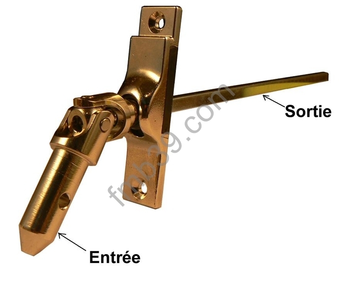 Sorties de caissons - Blocs guide - Cardans Sortie de caisson à 45° pion mâle platine 2 trous 73 x 17 mm