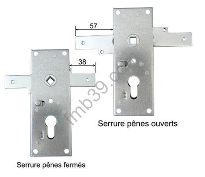 serrure garage nemef 1842/J pour porte basculante