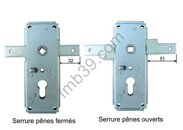 Serrures Serrure de porte de garage basculante - 2 points