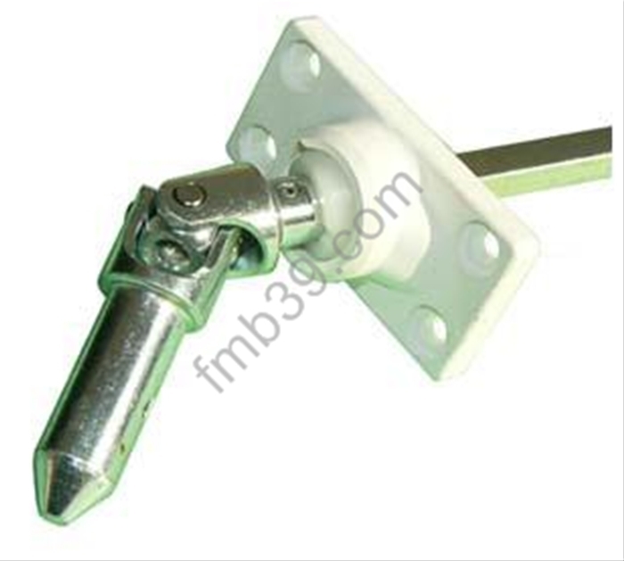 Sorties de caissons - Blocs guide - Cardans Sortie de caisson à 45° pion mâle platine PVC 4 trous 52 x 26